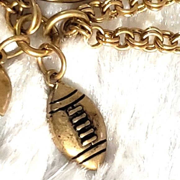 Antique Love Game Day Long Necklace Made of a Chain and Gold Pieces - Picture 5 of 12